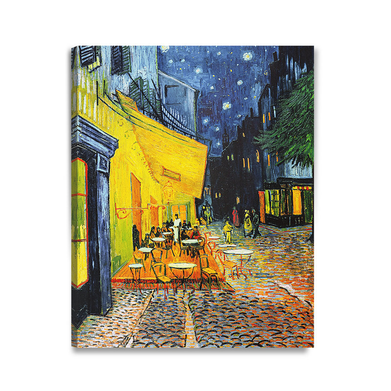 «Café Terrace at Night» par Vincent Van Gogh, reproduction d'art encadrée pour décoration murale, 40" H x 30" W x 1.5" D