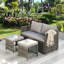 Kiwon 4 - Person Patio Dining Set Rectangular Table with Cushions Included