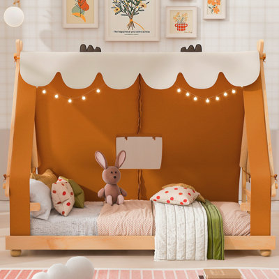 House Bed With Detachable Tent And Light, Ideal For Imaginative Play And Cozy Naps, For Children's Rooms
