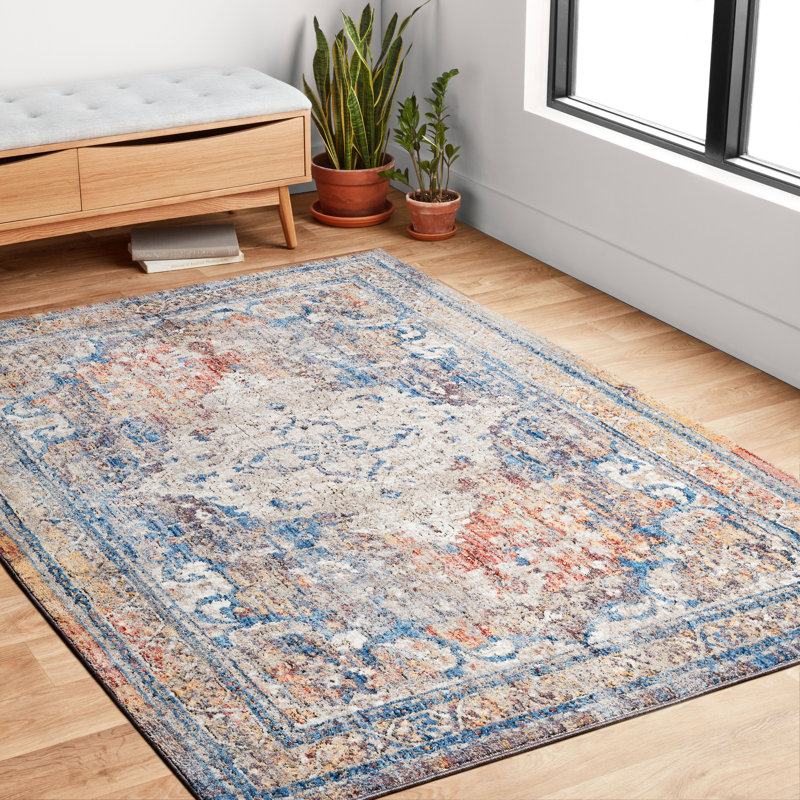 Tapis bleu marine Richmond Valley, Tapis de couloir 2 pi 6 po x 8 pi