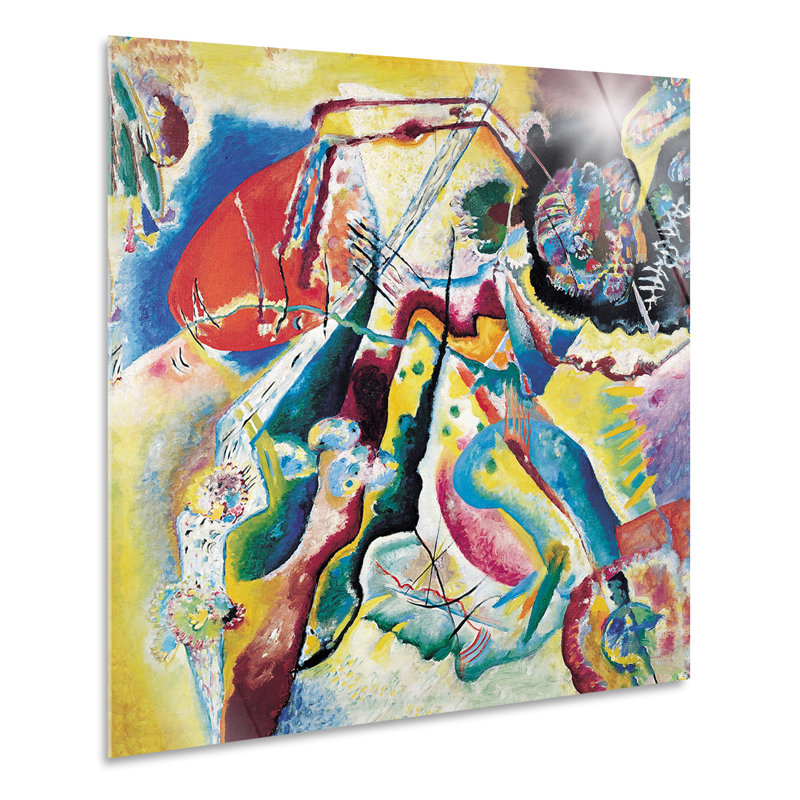 Quadro con Macchia Rossa by Wassily Kandinsky - Square Print