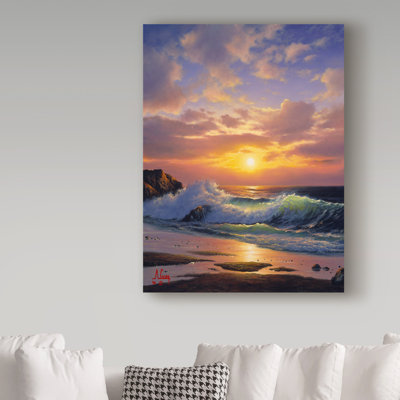Fikes «Sunset Coast 10», reproduction de peinture à l'huile sur toile tendue