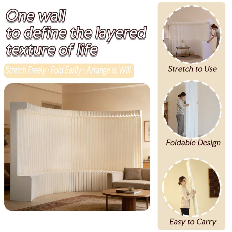 Cloison pliante, cloison d'intimité réglable, cloison de séparation en papier portable, cloisons murales pliables pour la séparation de pièce, écran d'intimité décoratif pour studio d'exposition