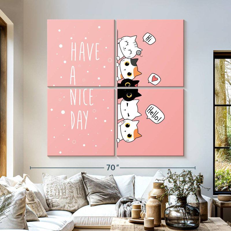 Tergel Cats Have A Nice Day, 57" H x 57" W