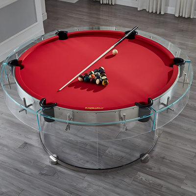 Premium Tempered-Glass Round Acrylic 6'Pool Table
