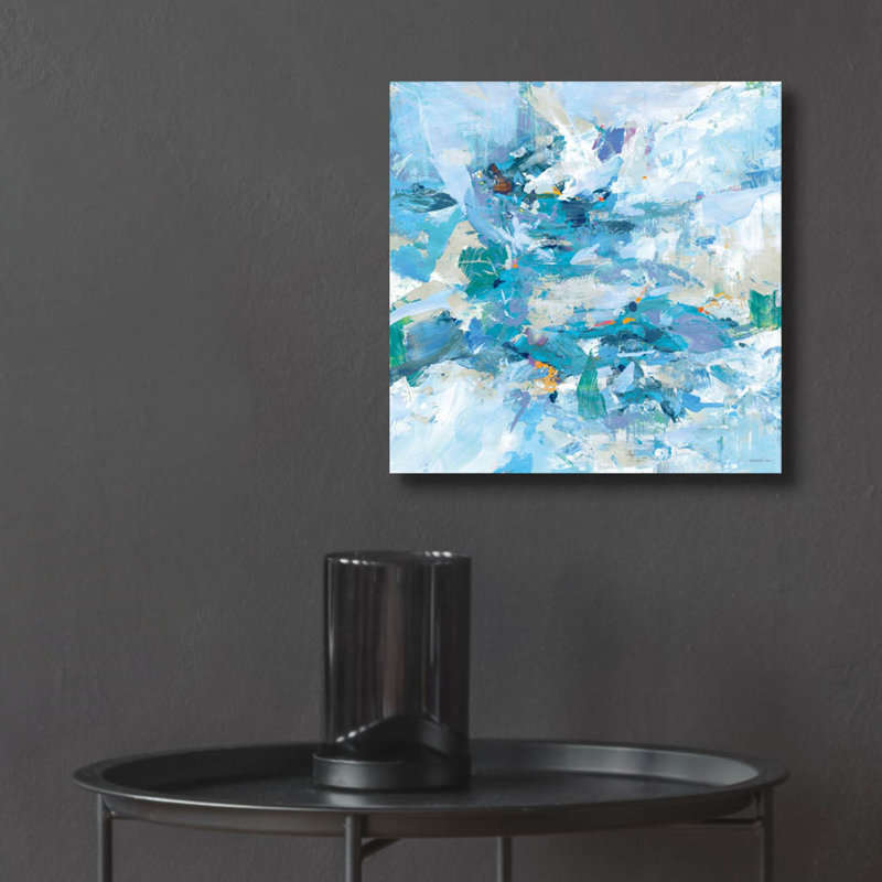 Art mural en verre acrylique "Exuant Summer Blue" par Danhui Nai, H 12 po x l 12 po x P 0,13 po