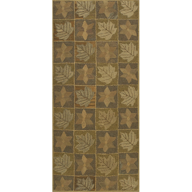 Hand Knotted Wool Area Rug in Brown