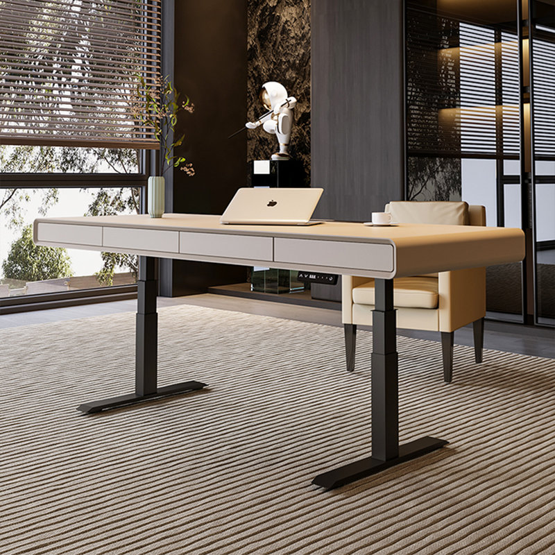 Bureau électrique à hauteur réglable 70,87 po, H 53,94 po x l 70,87 po x P 27,56 po