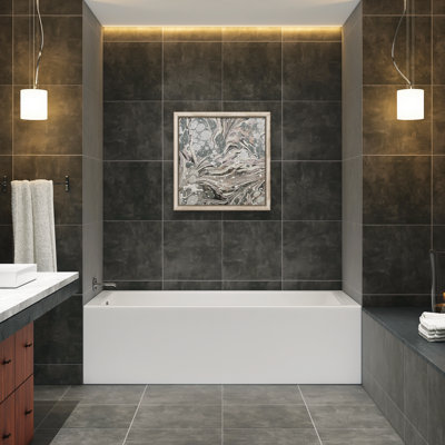 La 60" x 32" Alcove/Tile in Soaking Acrylic Bathtub