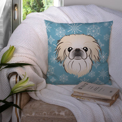  Coussin décoratif à motif de flocons de neige 14 po