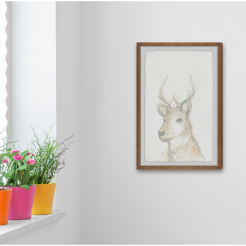 Oriya «Deer Cameo III», reproduction encadrée, H 30 po x l 20 po x P 1,5 po