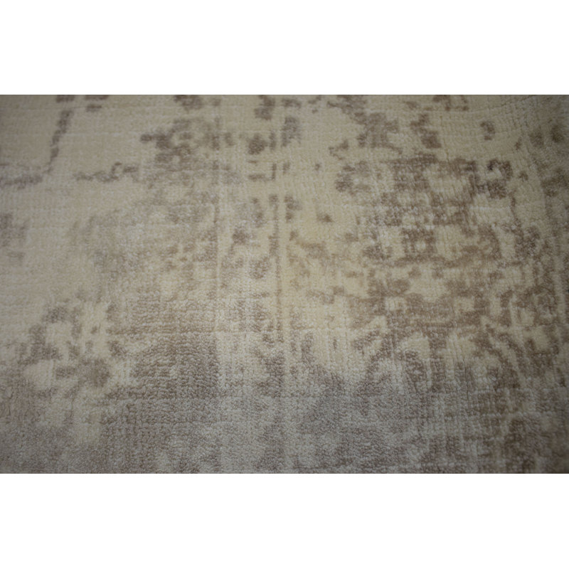 Tapis oriental beige tissé à la main Rectangle