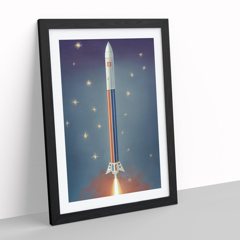 An Amazing Spaceship Rocket - Single Picture Frame Painting, Black, 34cm H x 25cm W x 2cm D