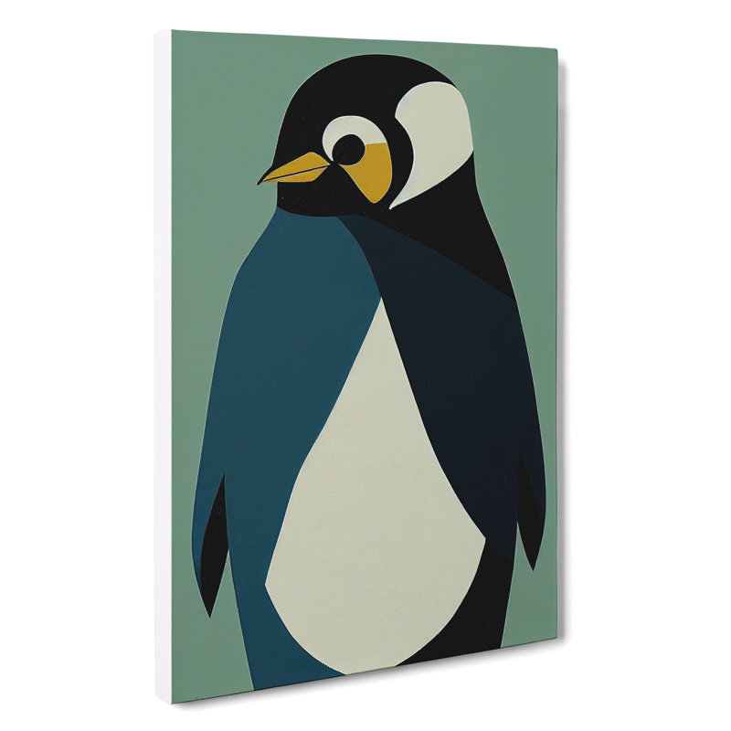 Penguin In Abstract No.4 - Wrapped Canvas, 60cm H x 40cm W x 3cm D