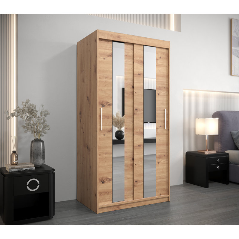 Abdurahmon 2 Door Manufactured Wood Wardrobe, Artisan Oak