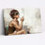Art mural sur toile femme avec des cheveux roses et des bigoudis fumant-133551139