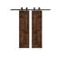 Porte de grange coulissante double en bois massif avec trousse de quincaillerie brevetée S Series - assemblage requis-240085713-240085721