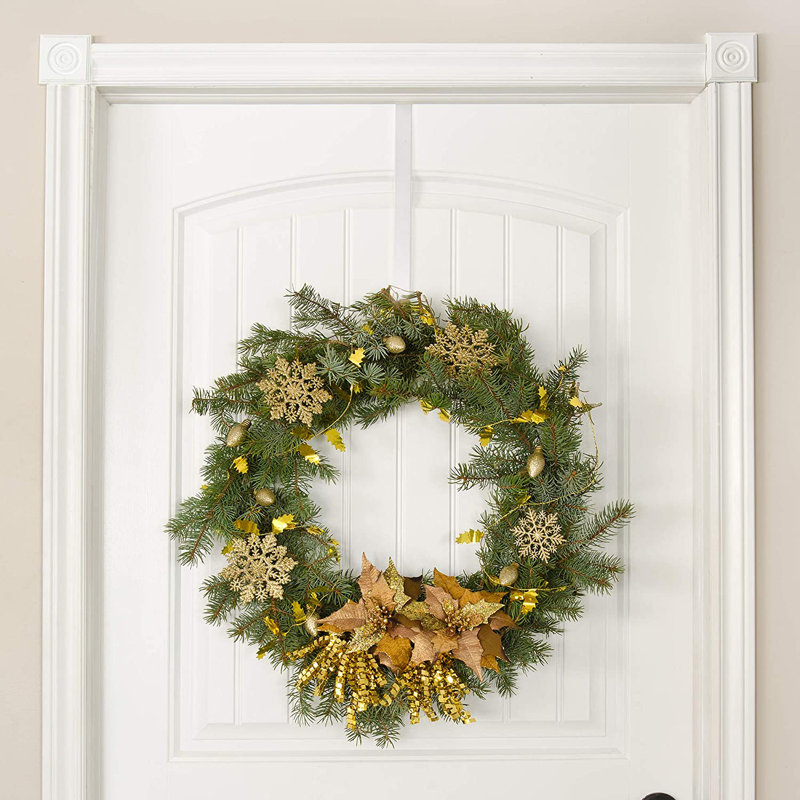 White Metal Over Door Wreath Hook