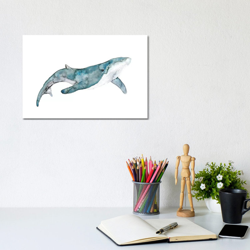 Whale by ANDA Design - Wrapped Canvas Gallery-Wrapped Canvas Giclée, 20.32 cm H x 30.48 cm W