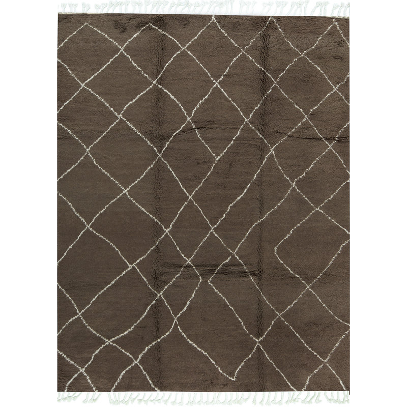 Tapis brun de haute qualité noué à la main