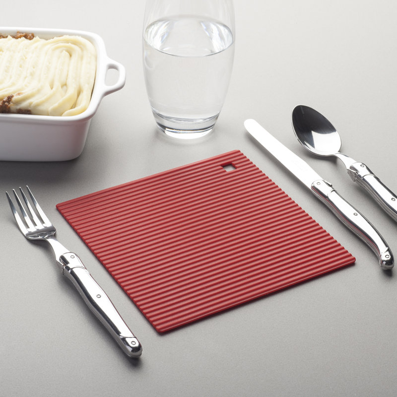 Silicone 2 Piece Trivet Set, Red