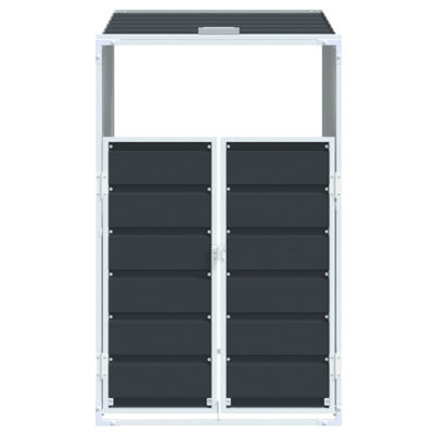Vidaxl Wheelie Bin Storage For Single Bin Anthracite 28.3"X31.9"X45.3" Steel