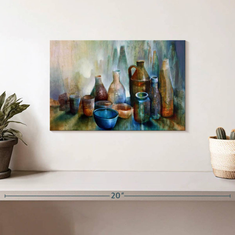 Senne nature morte avec bol bleu, H 8 po x l 12 po