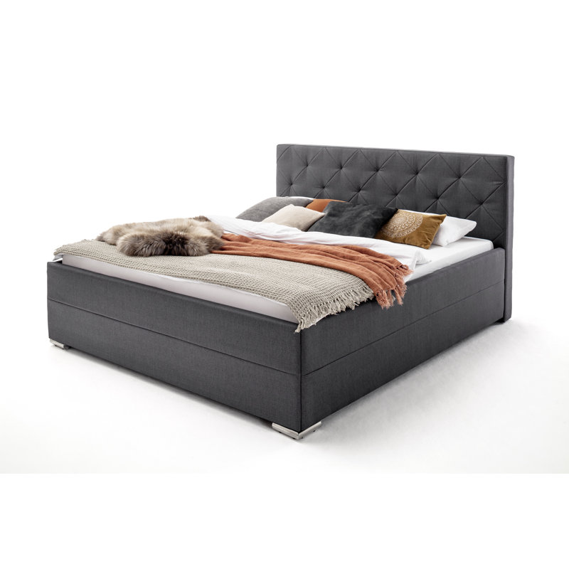 Hetum Upholstered Bed, Super King (6'), Porto anthracite