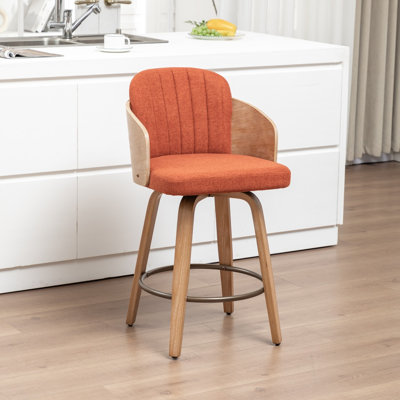Verna Swivel Wooden Bar Stools