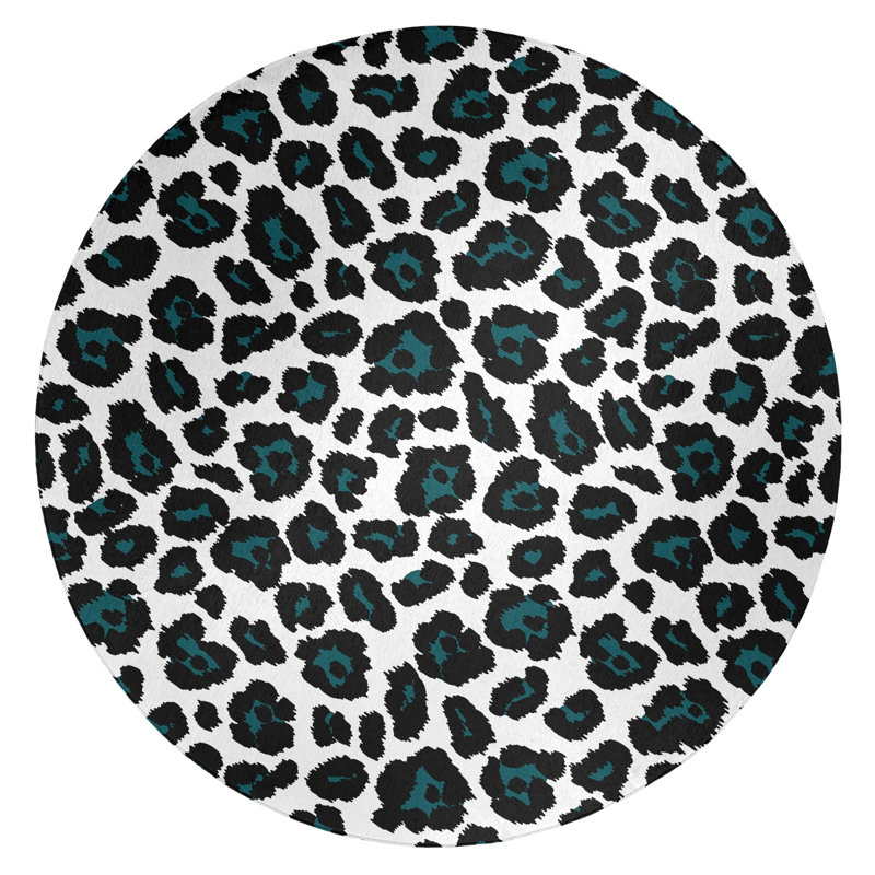 Animal Print Indoor Rug, Round 5'