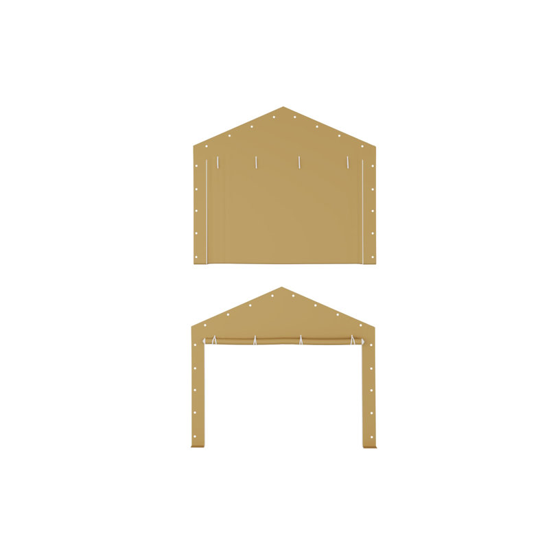 Panneau avant de remplacement à fermeture à glissière portatif jaune 10 x 20 - Porte à enroulement imperméable en PE 180G avec 32 cales à billes
