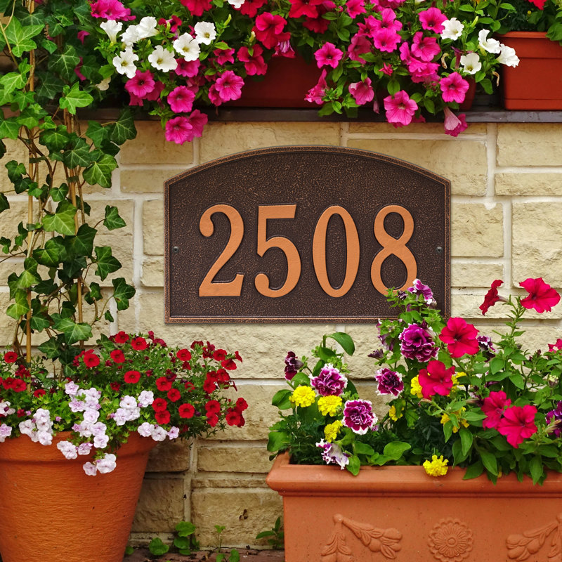 Plaque d'adresse murale sur 1 ligne Legacy, Cuivre antique, Oui