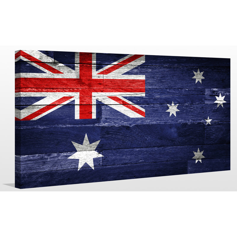 Australie drapeau-toile tendue, impression sur toile, H 36 po x l 60 po x P 1,5 po