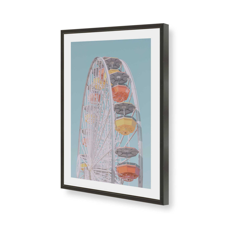 «Pastel Carnival Ride», reproduction d'art, H 15 po x l 12 po, Cadre d'angle ouvert noir satiné