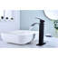 Robinet de meuble-lavabo de salle de bain avec bec cascade, poignée simple en noir mat, fabriqué en acier inoxydable pour une température d'eau optimale, fabriqué-122521148