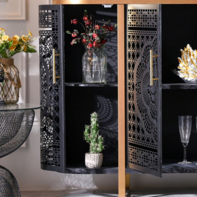 Buffet haut de gamme en fer, H 35,43 po x l 59,06 po x P 14,17 po