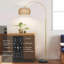 Lampes sur pied dorées pour le salon, lampe sur pied à arc avec télécommande et ampoule à intensité variable, lampe sur pied en rotin Boho avec 3 températures de couleur, lampe haute réglable en hauteur pour la chambre à coucher, lampe de lecture sur canapé