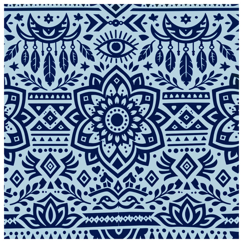 Édredon bohémien à motif mandala, Grand lit