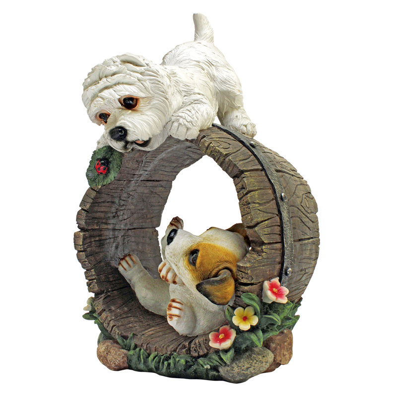Statue chiens ludique chiot