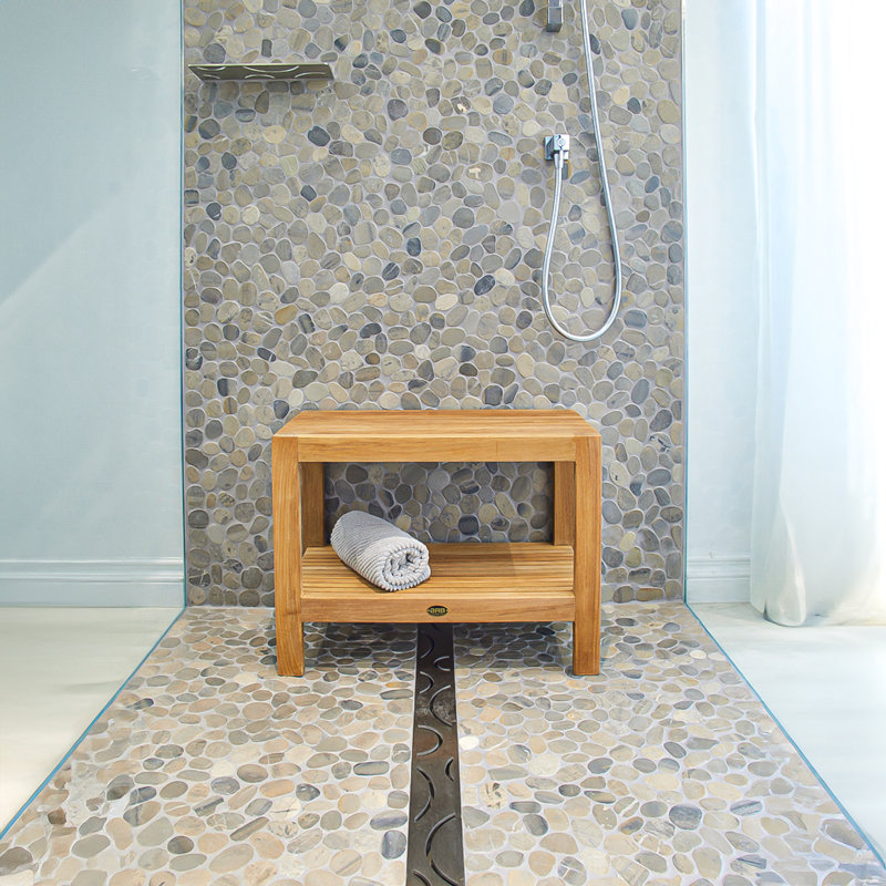 Fiji Shower Bench 36" (90 Cm) With Shelf, 17.75" H x 23.50" W x 12.25" D