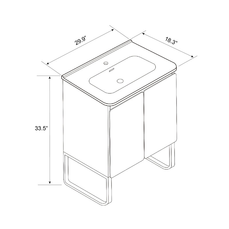 Meuble-lavabo moderne en chêne avec lavabo en céramique