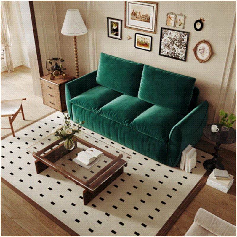 Canapé-lit escamotable 70,9 po, canapé-lit convertible 3 places avec ensemble d'oreiller et de couverture 2-en-1, causeuse en velours multifonctionnelle, vert