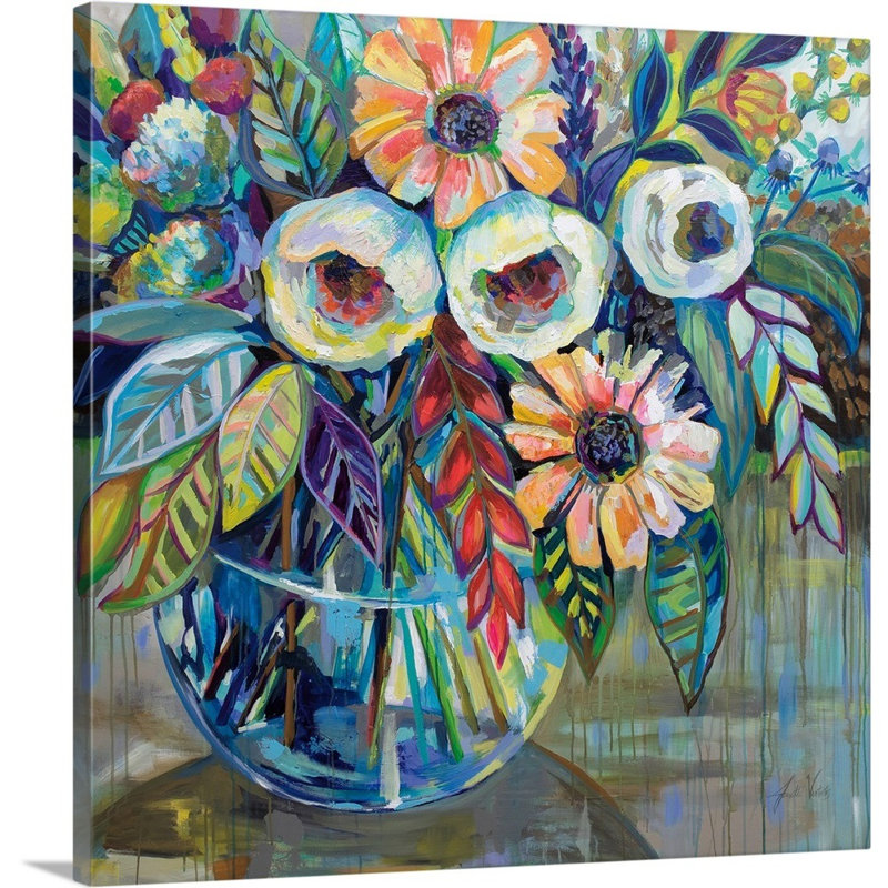 «Joy» par Jeanette Vertentes - reproduction d'art, Toile tendue, H 12 po x l 12 po x P 1,25 po