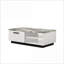 Table basse de 47 po en faux marbre blanc avec tiroir - Centre de table peu encombrant, facile à nettoyer