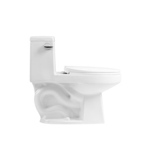 Toilette monobloc allongée siphonique - 4,8 l à simple chasse d'eau, conception moderne compacte