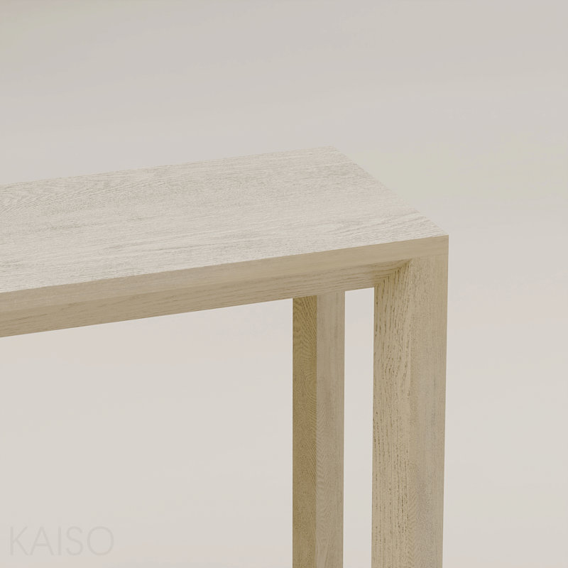 Console de 60 po, placage de bois rectangulaire, grand espace de rangement pour l'entrée - chêne délavé