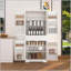 Armoire de garde-manger autoportante avec tablettes réglables, tiroir et tablettes de porte pour un rangement polyvalent dans la cuisine, le salon ou la salle de bain, style campagnard