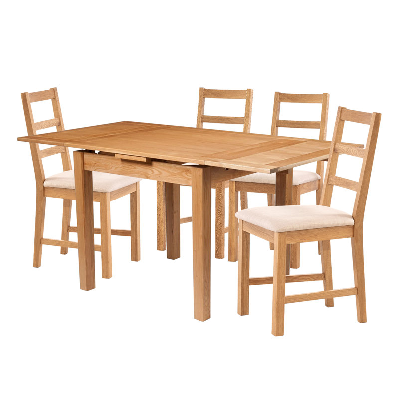 4 - Person Solid Oak Dining Set, White