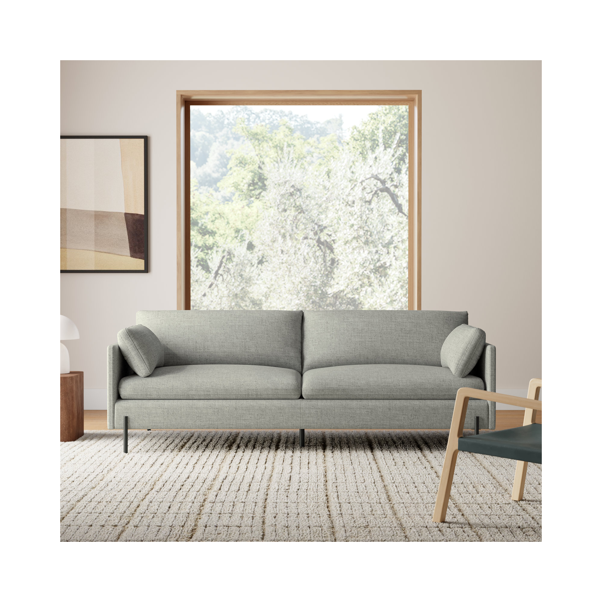Moab 81'' Upholstered Sofa, Fredrickson Marble Basketweave