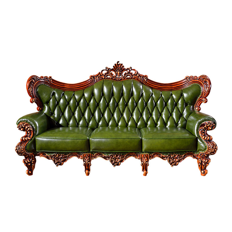 Canapé européen en cuir sculpté 92,5